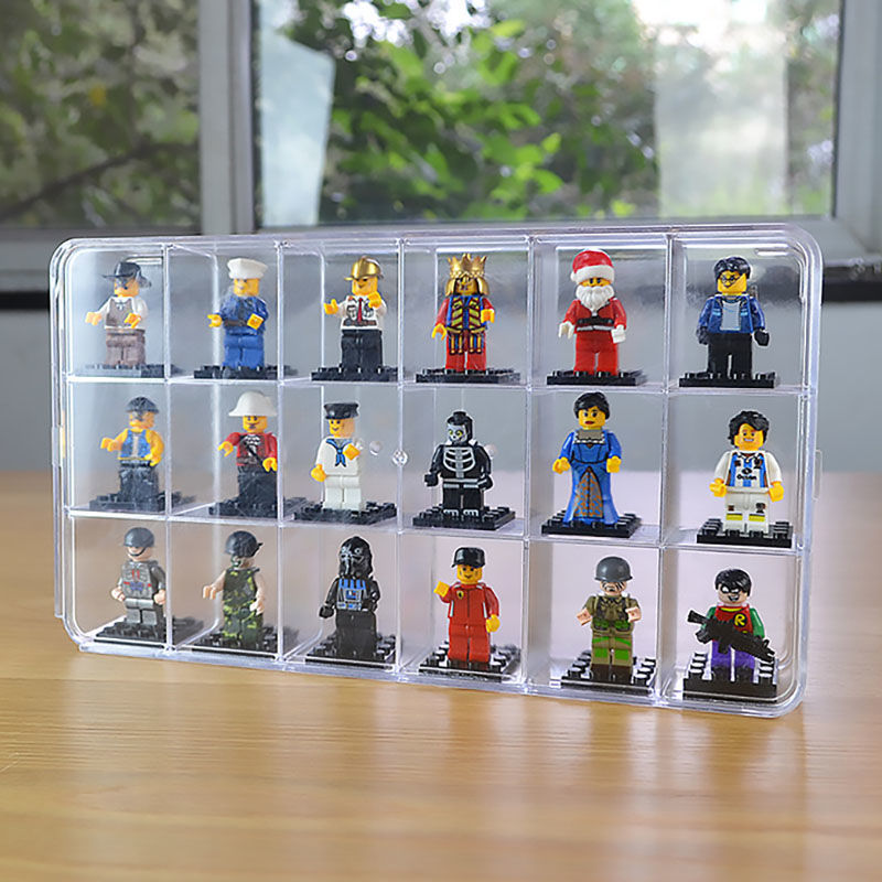 Lego Minifigure Holder - 18 Izgara Akrilik Ekran Kutusu Lego