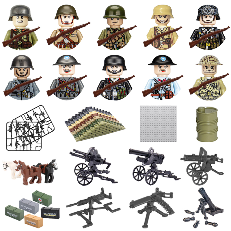 24 adet/toplu WW2 Askeri Karak - Lego Minifigure Holder incelemesi ve fiyatı